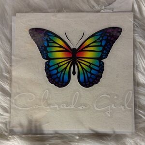 Colorful Rainbow Butterfly Vehicle Decal - Multicolor